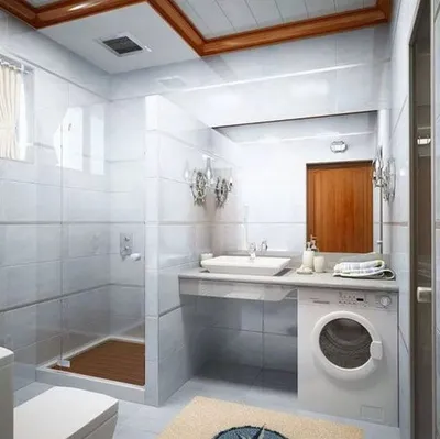 ванная комната дизайн 9 кв м санузел совмещенный в частном доме: 10 тыс  изображений найден… | Tiny house bathroom, Simple bathroom designs, Small  farmhouse bathroom