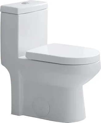 Buy HOROW HWMT-8733 Маленький компактный однокомпонентный туалет для ванной  комнаты, мощный и тихий современный туалет с двойным смывом, 12-дюймовый  туалет и мягкое закрывающее сиденье, 25-дюймовый D x 13,4Ш х 28,4 Н, белый