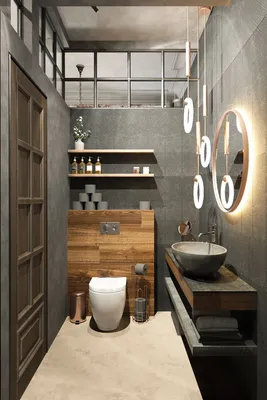 Санузел в стиле лофт | Современный дизайн ванной, Интерьер, Дизайн