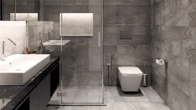 Ванные комнаты в серых цветах: 44 фото дизайнерских решений