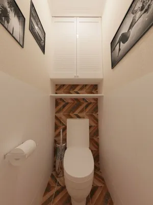 Туалет 2.3 м², Скандинавский стиль: купить готовый дизайн-проект туалета в  стиле \"Скандинавский\" для жк \"первый московский\" - ReRooms