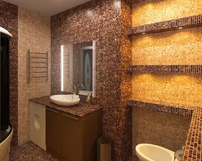 Дизайн ванной с мозаикой и плиткой (фото) – варианты и идеи интерьера