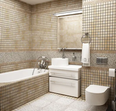 Мозаика в ванной: фото интерьера ванной комнаты, сочетание мозаикой и  плиткой