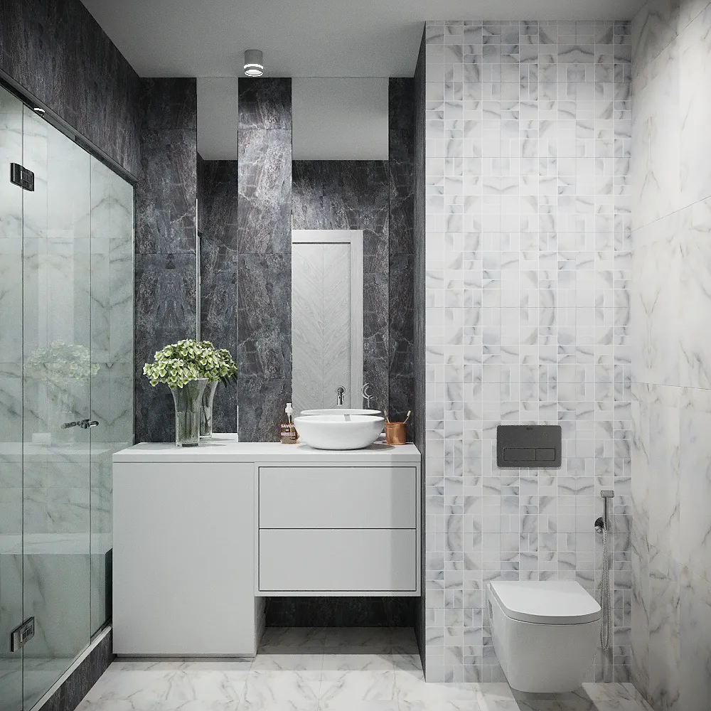 Плитка мозаика в ванной: интерьерный дизайн