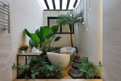 Интерьер ванной в тропическом стиле: фото дизайн-проектов | Houzz Россия