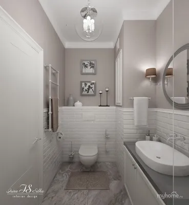 Дизайн ванной комнаты в стиле Неоклассика - 72 фото