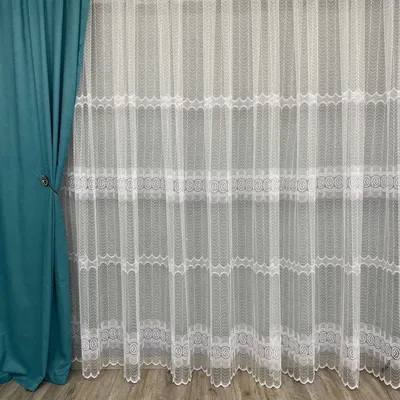 Качественная фатиновая тюль с вышивкой №4118 в спальню, детскую белую