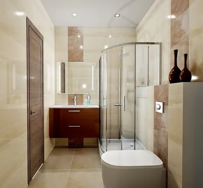Дизайн ванной комнаты с душевым уголком - 58 фото
