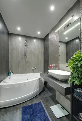 Дизайн ванной комнаты 6 кв м с туалетом и стиральной машиной, интерьер совмещенного  санузла, планировка с душевой в современном стиле