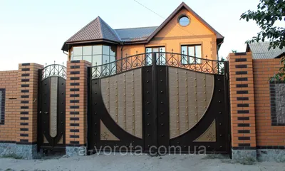 Въездные ворота с рельефным декором (дизайн-эффект жатого металла), цена  11474 грн — Prom.ua (ID#826889926)