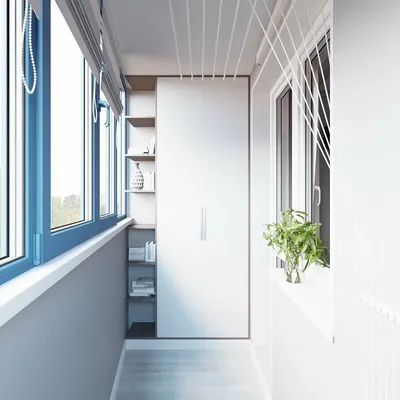 Дизайн балкона в квартире со шкафом - 68 фото