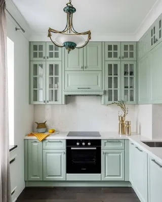 Дизайн кухни 6 кв. м. 2023 года - 87 фото новинок дизайна маленькой кухни с  холодильником, стиральной машинкой, газовой колонкой