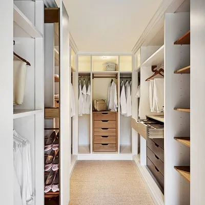 Идеи гардеробной комнаты из кладовки - 66 фото
