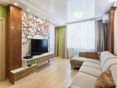 Натяжные потолки: фото для гостиной комнаты, примеры интерьера с подсветкой
