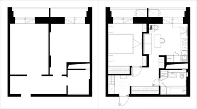 Дизайн уютной однокомнатной квартиры 40 кв. метров | Дизайн, Квартира,  Планировки