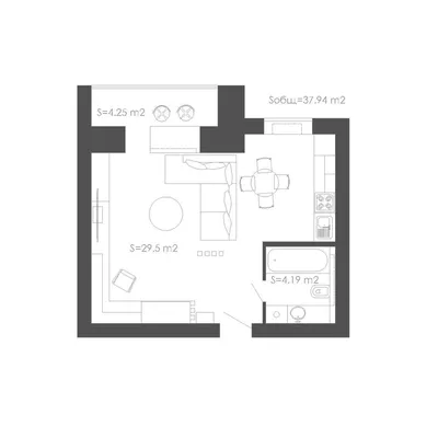 Планировка и дизайн квартиры 38 кв м