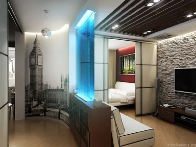 Дизайн однокомнатной квартиры. 50 фото-идей оформления современного  интерьера 1 комнатных квартир
