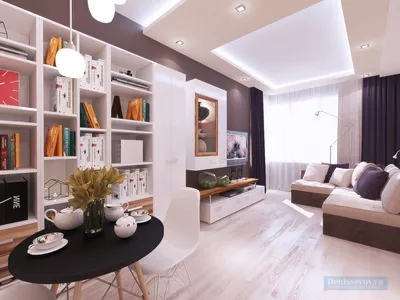 Дизайн проект 1 комнатной квартиры 35 кв.м. с современном стиле | Студия  Дениса Серова