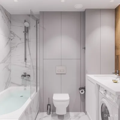 Стильный и лаконичный интерьер ванной комнаты 4,2 кв.м и санузла 1,7 кв.м |  Detal ID - Дизайн интерьера | Дзен