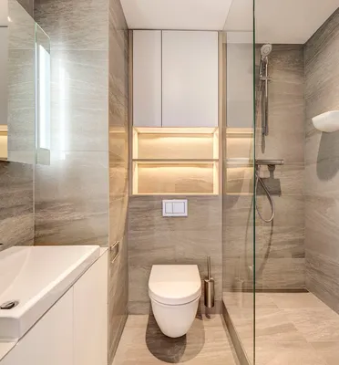 Дизайн ванной комнаты с инсталляцией унитаза - 58 фото