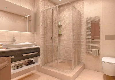 Ванная комната с душевой: преимущества кабин, разновидности материалов  разных ее элементов