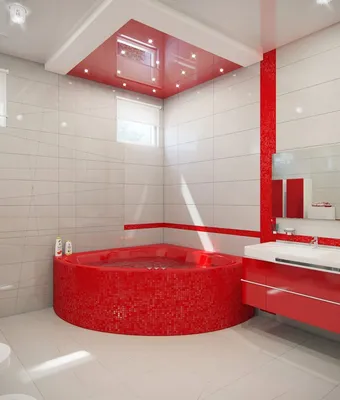Красная ванная комната: смелые идеи дизайна и декора