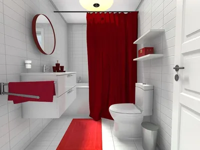 Ванная комната серо красная - 48 фото