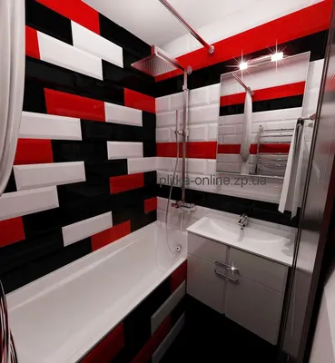 Красно белая ванная комната - 48 фото