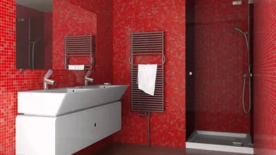 Дизайн интерьера ванной комнаты красного цвета - YouTube