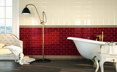 Красная ванная, особенности оформления яркого интерьера, выбираем  гармоничные цветовые сочетания для разных стилей - 30 фото