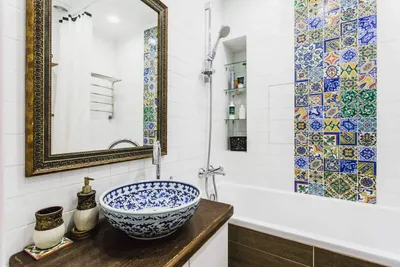 Средиземноморский стиль в интерьере ванной комнаты (70 фото)