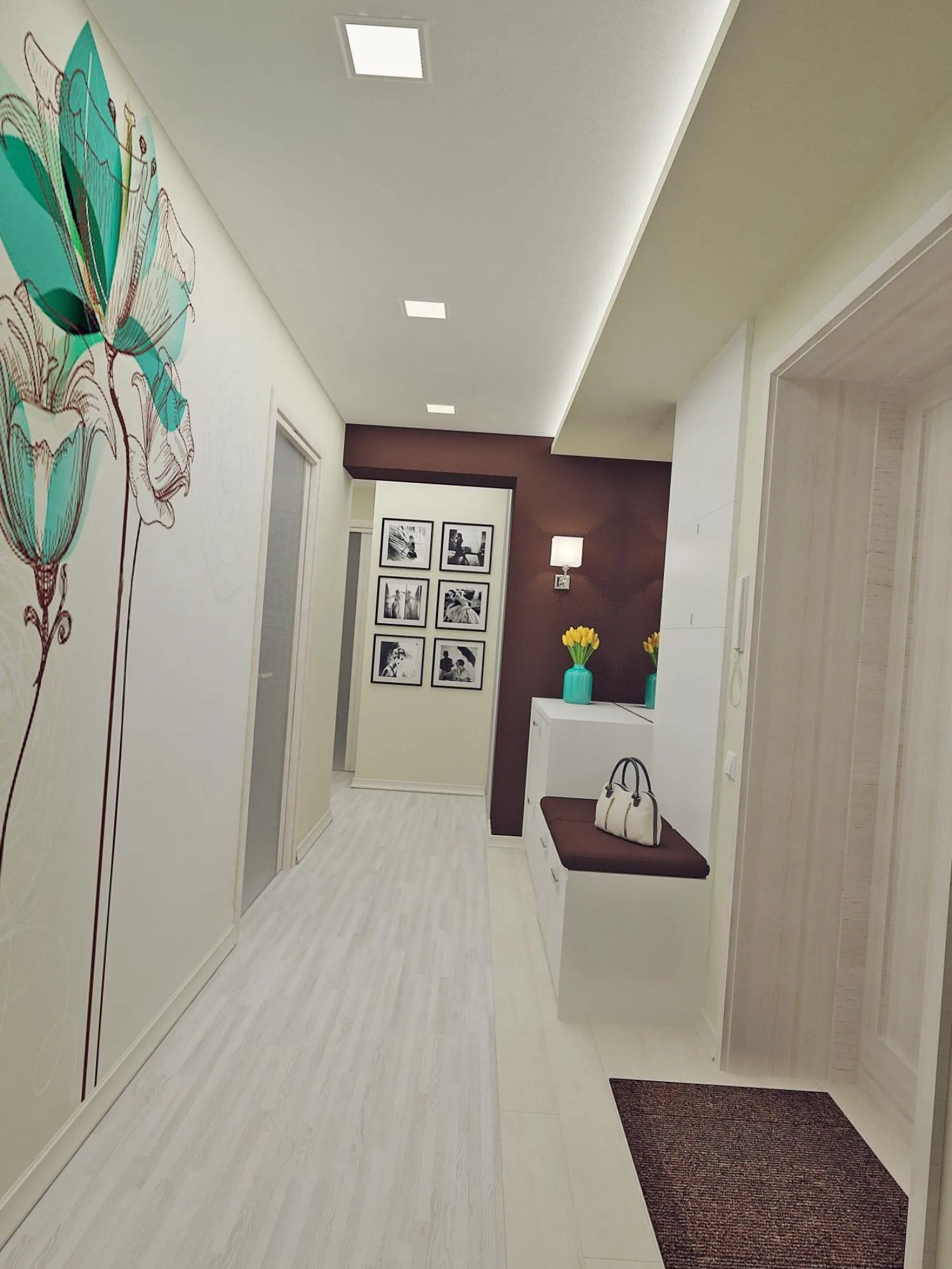 Как оформить длинный коридор в квартире фото узкий