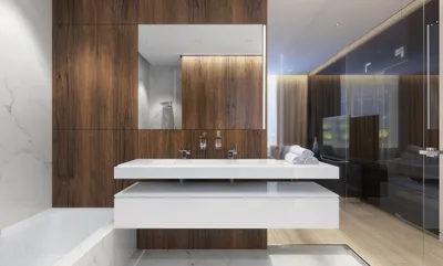 Дизайн ванной комнаты площадью 9 кв. м, для молодой семьи, в Новокосино —  Roomble.com