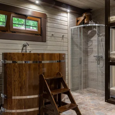Уютный интерьер комнаты отдыха бани внутри - лучшие фото дизайнеров Richwood