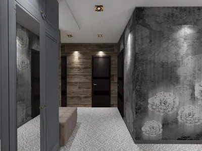 Дизайн коридора в серых тонах - 73 фото