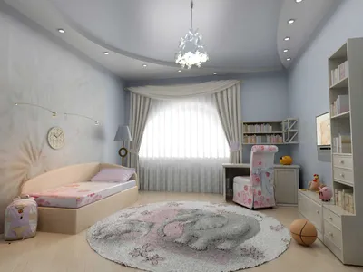 Дизайн потолка из гипсокартона в детской | Дизайн потолка, Главные спальни,  Потолки