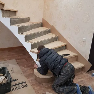 Отделка лестниц деревом от 65 000 ₽ в Москве- Лестница Этаж