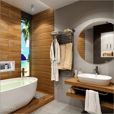 3д визуализация Дизайн интерьера ванной комнаты в ЖК КиївSKY в Чернигове |  3dlancer.net