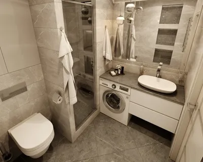 Дизайн ванной комнаты с туалетом и стиральной машиной (62 фото):  особенности оформления маленького совмещенного са… | Дизайн ванной,  Интерьер, Дизайн ванной комнаты