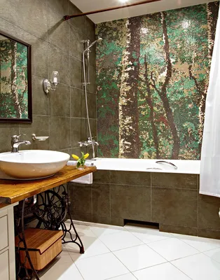 Панно из мозаики в интерьере ванной комнаты | ivd.ru