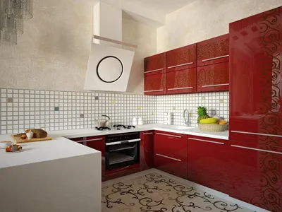 Дизайн плитки на кухне (63 фото)