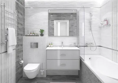 Дизайн-проект Concrete Trigger серый плитка готовые решения для ванной  комнаты цена, фото, купить на сайте Laparet