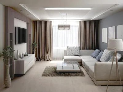Современный дизайн гостиной в светлых тонах - 65 фото