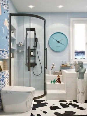 Timeless Duo: Маленькая ванная комната в бело-синем цвете | TONA Ванна