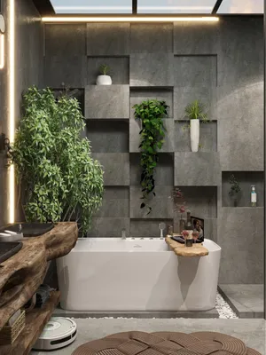 Удивительный дизайн ванной комнаты в сочетании с природой | TONA Ванна