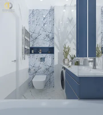 Ванная в голубых тонах – посмотреть 155 фото дизайна интерьера ванных в  голубом цвете: портфолио, цены на услуги в Москве на сайте ГК «Фундамент»