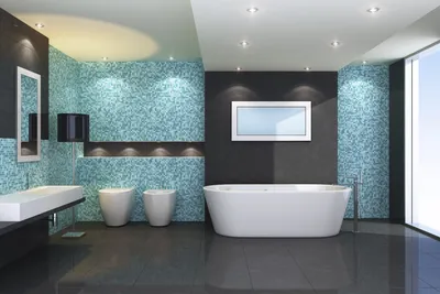 Ванная комната в бирюзовом цвете - 71 фото