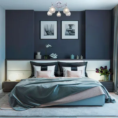 Дизайн спальни в серых тонах - 70 фото