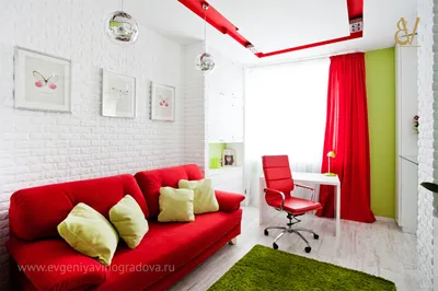 Яркий дизайн комнаты для модной девушки в ЖК \"Де'Геннин\" г. Екатеринбург