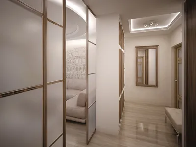 Дизайн длинного коридора в трехкомнатной квартире - 75 фото